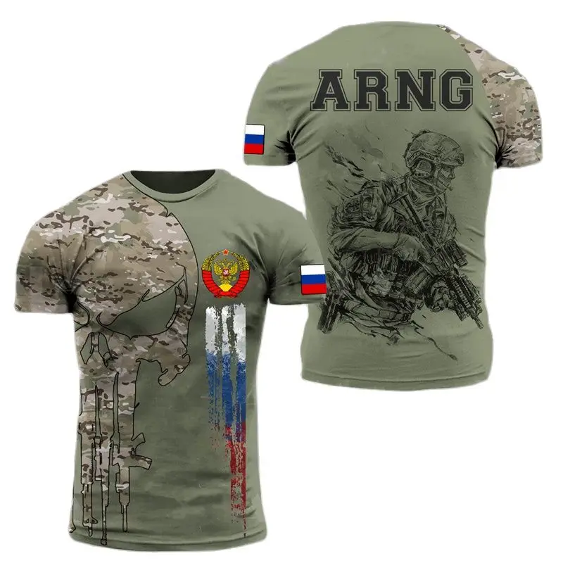 

New Россия Men's T Shirt русский солдат-army-veteran Country Flag 3d Printed High Quality T-shirt Summer O-neck Men Футболка 6XL