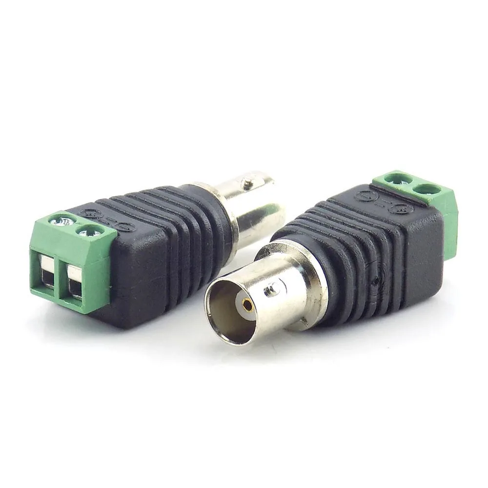 

10pcs Coax Cat5 BNC Female Connectors Plug Adapter BNC Plug UTP Video Balun Connector for cable CCTV Camera L19