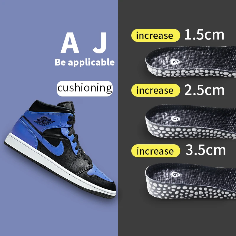 

2022 New Sneakers Insoles for Men Women Feet Protect Invisiable Boost 1.5-3.5cm PU Popped Rice Particle Foam Breathable Soft Pad