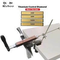 rehoo pro rh006 2022 newest hot sale professional knife sharpener with 4 titanium coated diamonds sharpening system kitchen tool