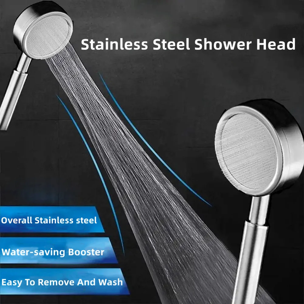 

New Stainless Steel Water-saving Shower Head Handheld Wall-mounted Pressurized Filter Shower Nozzle Home Bathroom Accessories