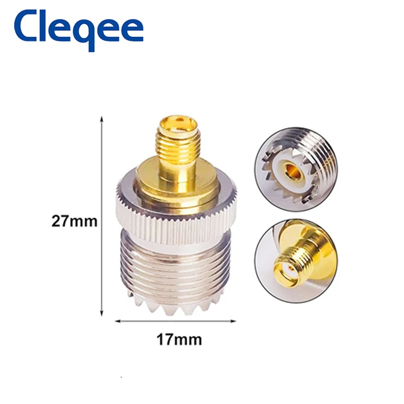 Cleqee 1 шт. SMA гнездо до UHF RF коаксиальный разъем адаптер SO-239 SO239 в конвертер |