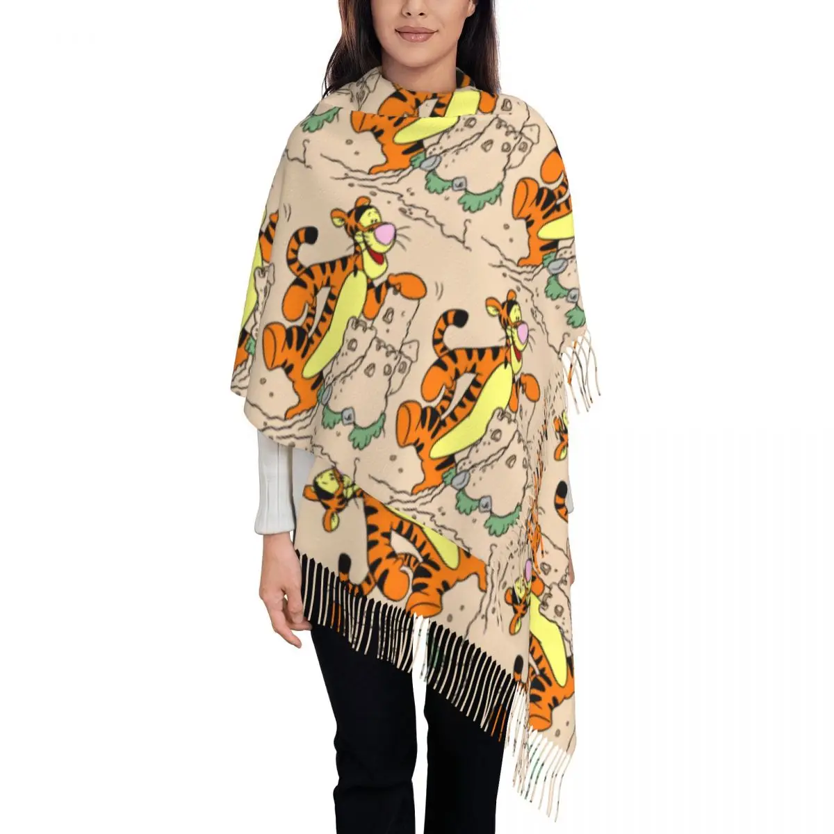 Изготовленные на заказ шарф с кисточками Мои друзья Тигра Пух из мультфильма