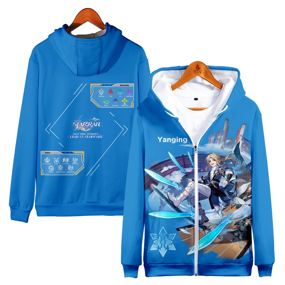 

New in Honkai Star Rail Anime Zipper Sweatshirt Long Sleeve Men Women's Hoodie y2k Streetwear 3D Boy girls kids Clothes