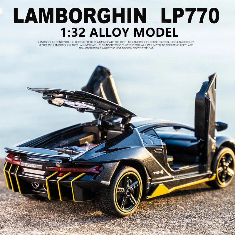 

Модель спортивного автомобиля Centenario LP770 1:32, Литые и игрушечные автомобили, металлическая Игрушечная модель автомобиля, Коллекционная модел...