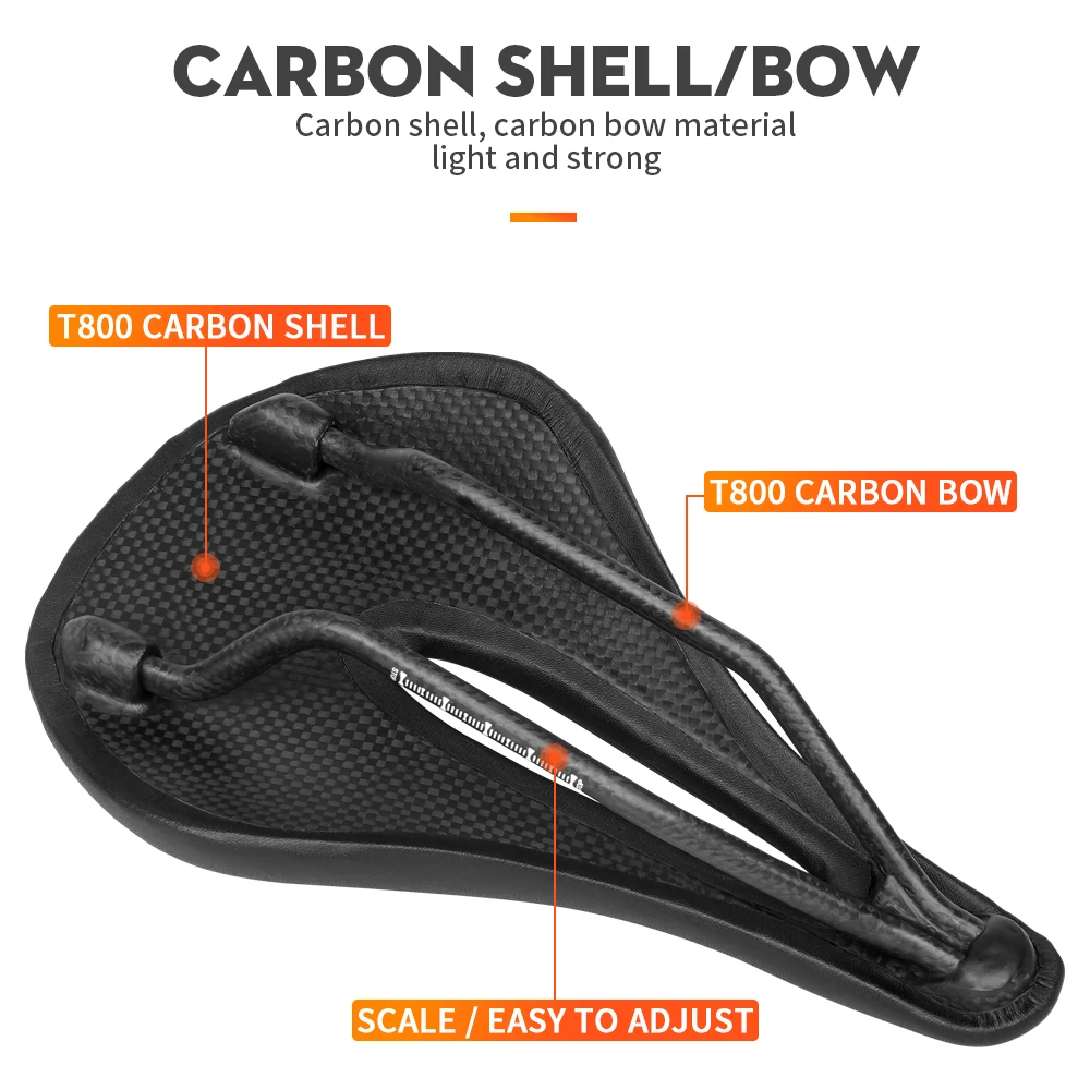 Полностью карбоновое седло TOSEEK для горных и шоссейных велосипедов 143/155 мм супер