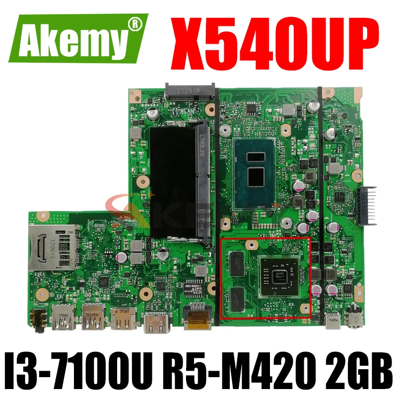 

Akemy X540UP Laptop motherboard for ASUS VivoBook R540UP R540U X540U F540U original mainboard 8GB-RAM I3-7100U R5-M420 2GB