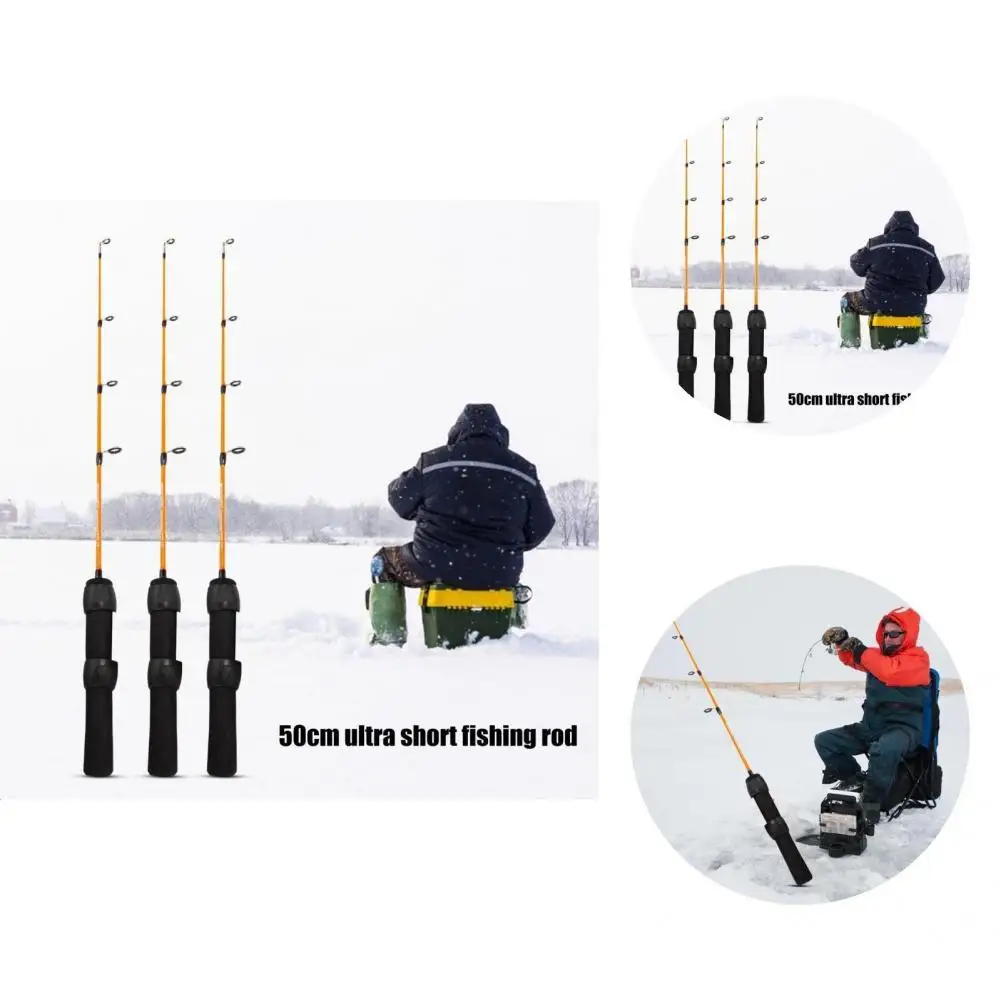 

Compact Practical Portable Universal Ice Fishing Pole Long Service Life Winter Fishing Rod Ultrashort for Gifts