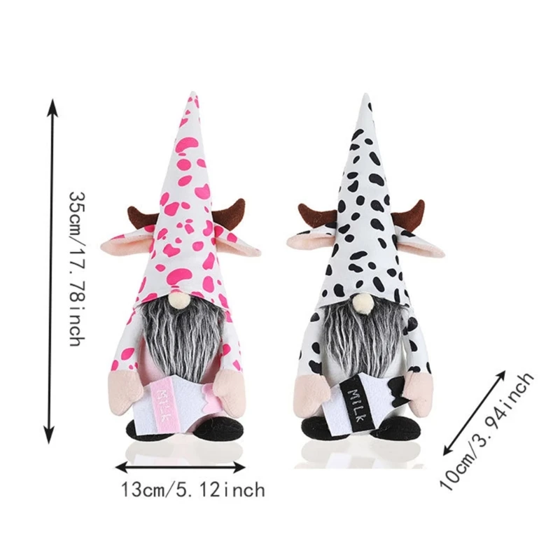 X6HD Многофункциональная корова с бутылкой молока Gnome Girl Boys Holiday Wedding