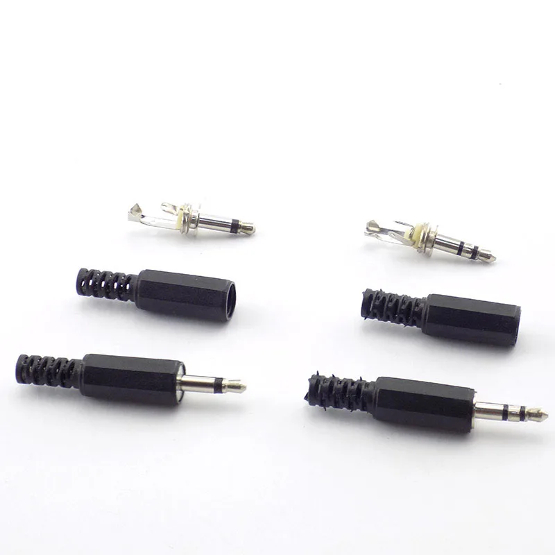 

10pcs 3.5mm RCA Plug 2 Pole Mono Stereo Audio Video Dual audio plug headphone Cable Wire Connector For Headphone Socket