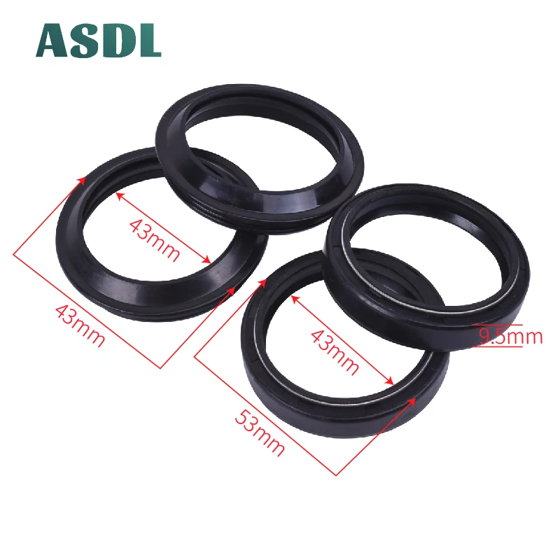 43X53X9.5 Fork Oil Seal & 43x53 Dust Cover Lip for KTM 85 105 250 300 350 400 Duke 125 200 390 640