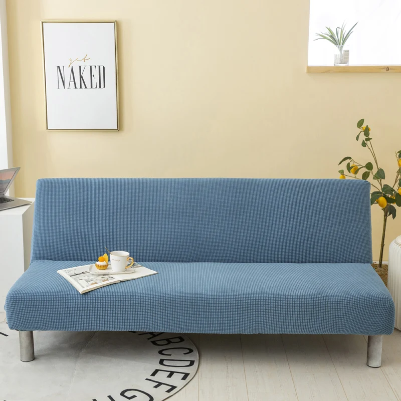 

Solid Color Folding Sofa Bed Cover Sofa Covers Spandex Stretch Elastic Material Double Seat Cover Slipcovers For Living Room