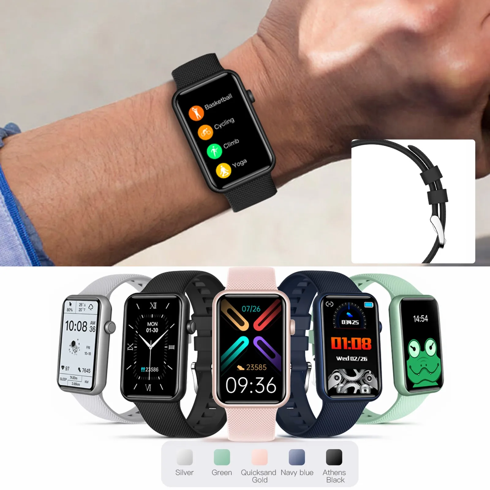 HT5 Plus Smart Watch For Men Women Band Blood Pressure Body Temperature Bluetooth Call Fitness Sports Smart bands