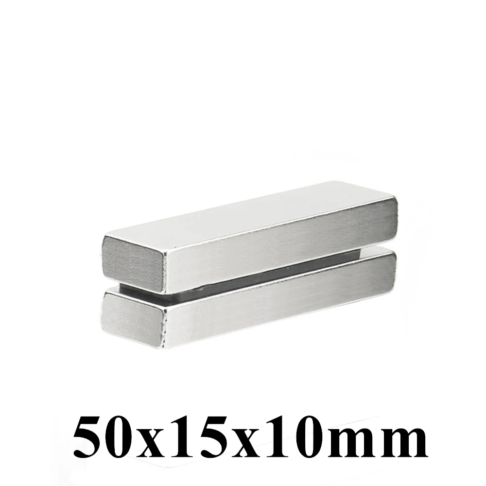 

1-10pcs 50x15x10mm Super Powerful Strong Rare Earth Block NdFeB Magnet Neodymium N35 Magnets 50x15x10 mm