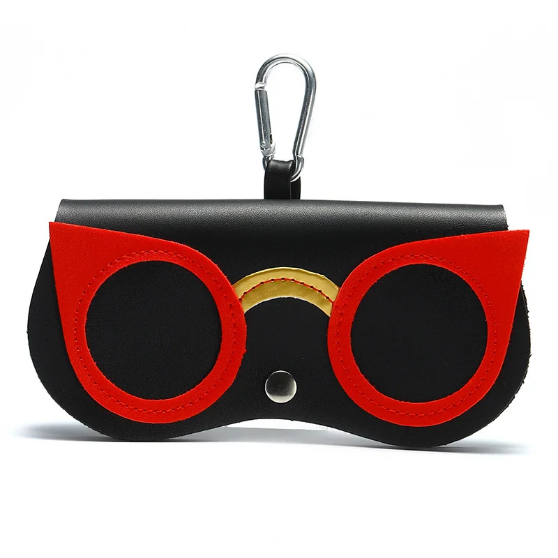 Fashion Women PU Leather Glasses Case Cartoon Portable Glasses Storage Pendant Bag Sunglass Box Eyewear Cases