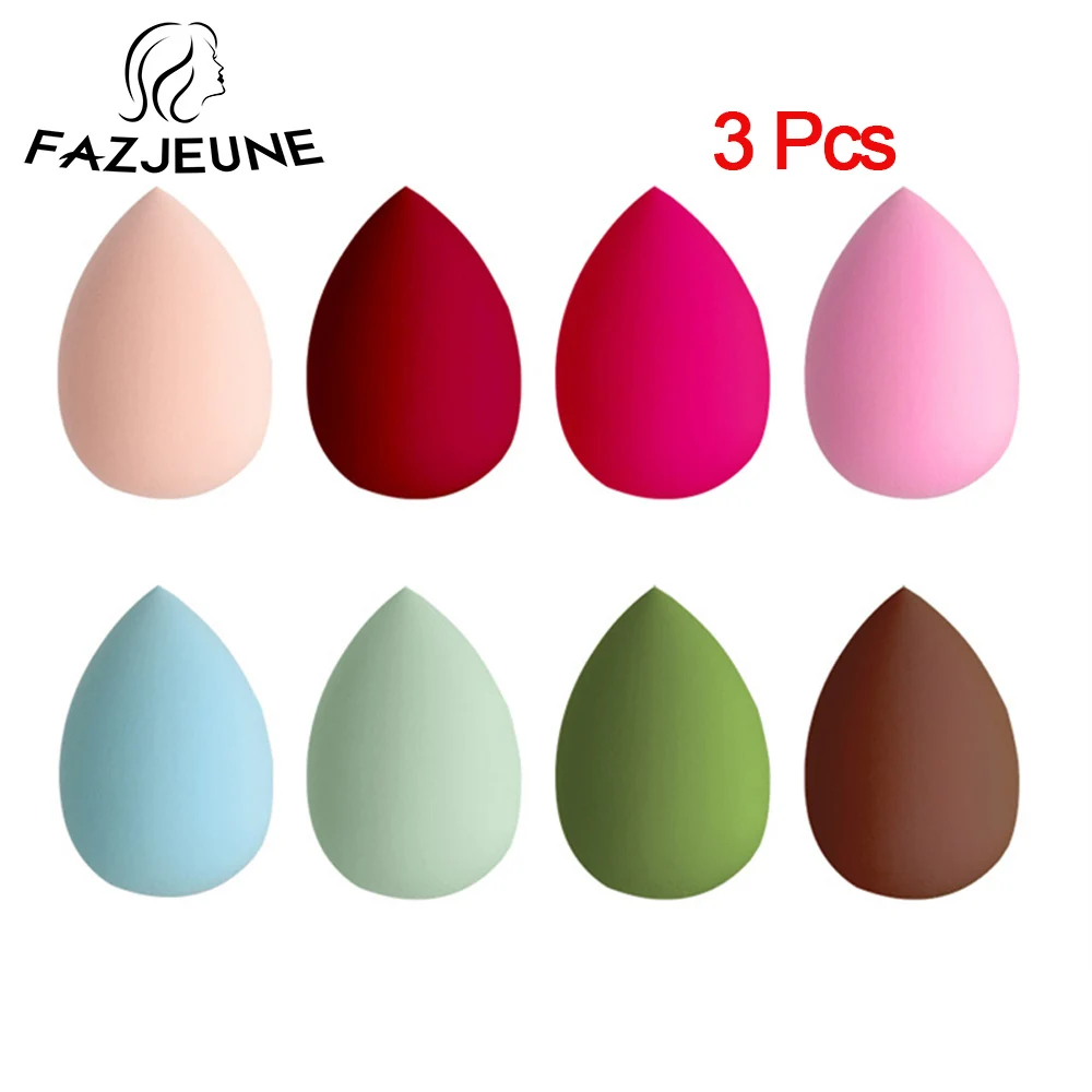 

3pcs Makeup Sponge Cosmetic Puff Foundation Powder Puff Drop-shaped Gourd Bevel Cut Make Up Sponge Tools