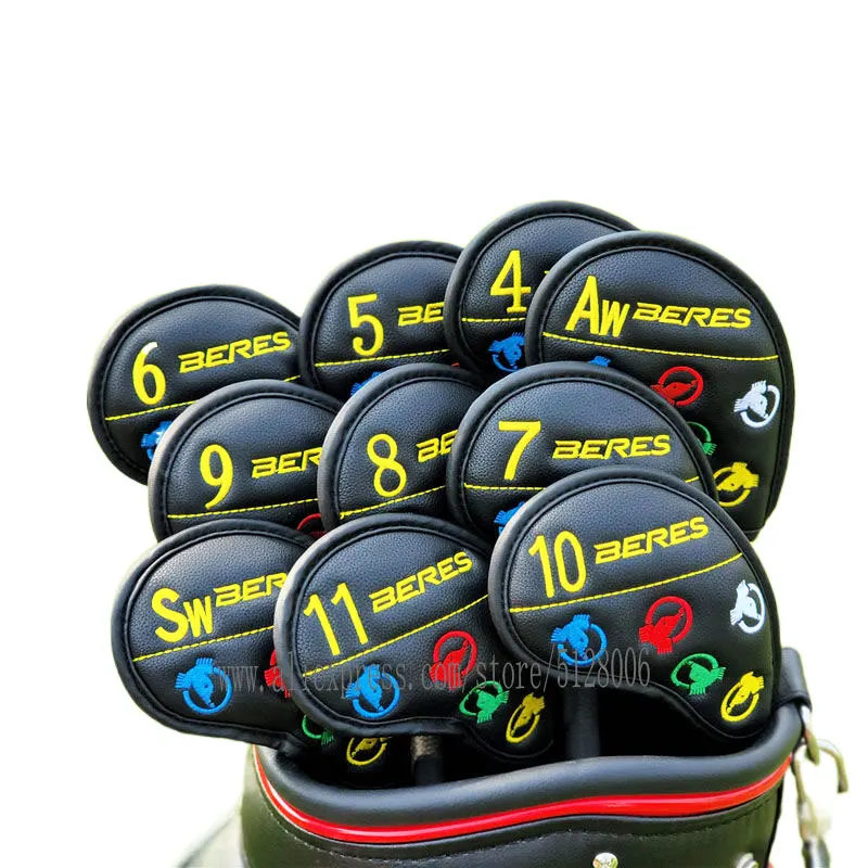 

Golf Irons Headcover Fashionable High Quality PU Clubs Head Protector White Colors 9 Pcs One Set