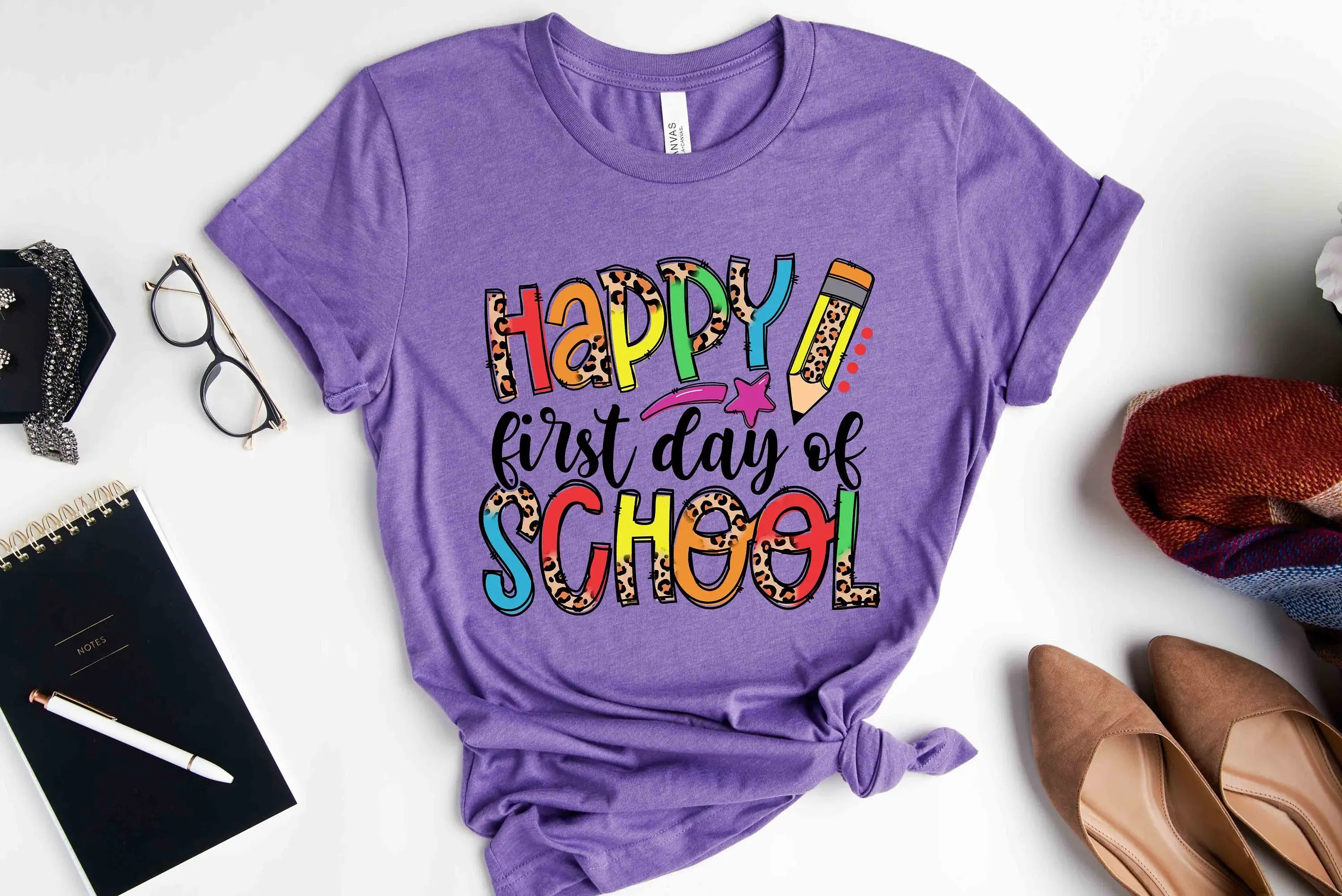 Футболка Счастливый первый день школы учитель для учителей детский сад