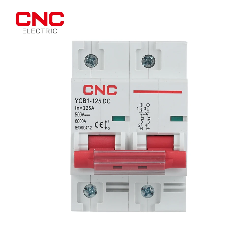 CNC YCB1-125DC 2P MCB DC500V миниатюрный автоматический выключатель мощность разрыва 6kA 80A 100A