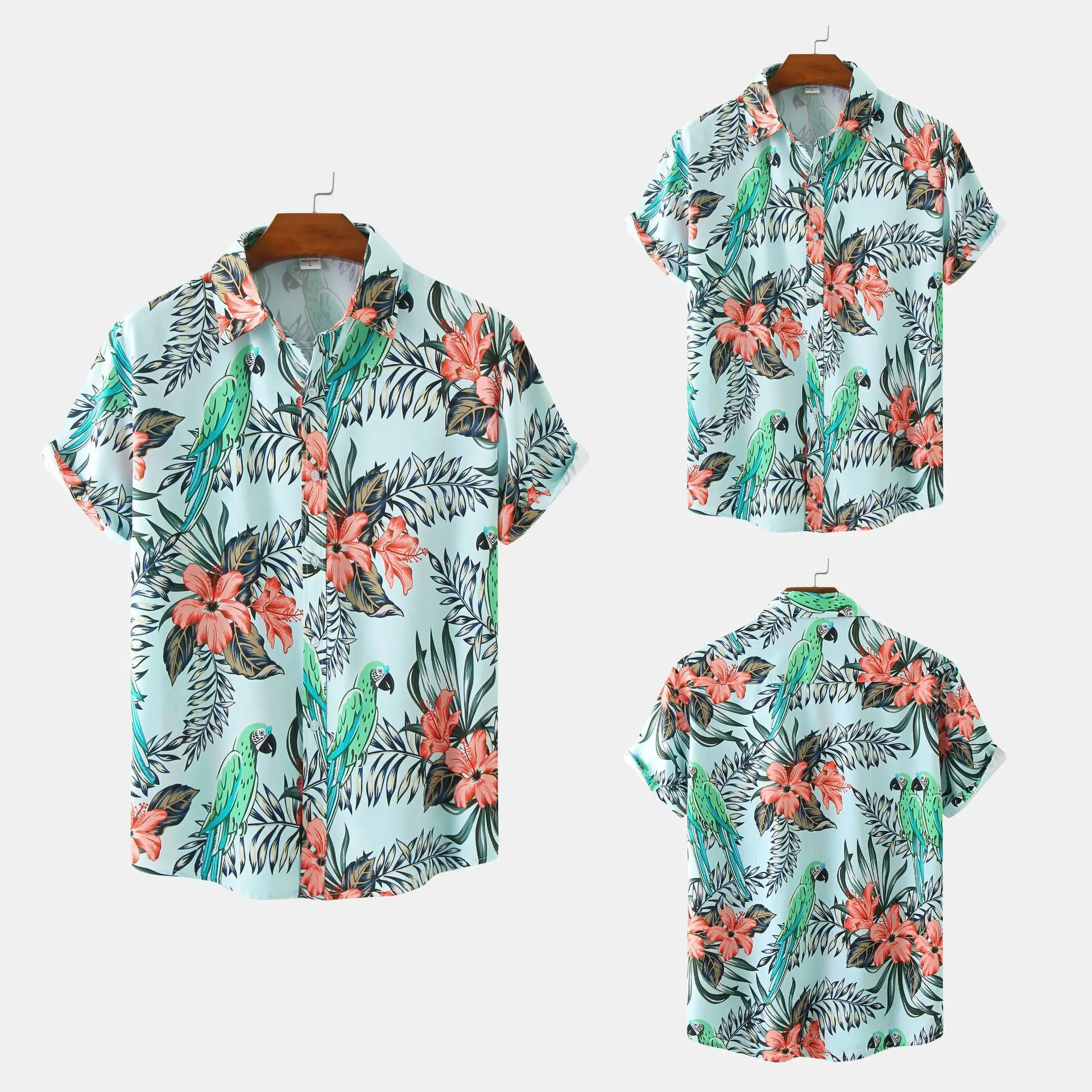 

Mens Hawaiian Aloha Beach Shirt Hawaiian Shirts for Men Bird Floral Print Casual Button Down Short Sleeve Shirt Camisas Hombre