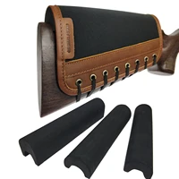 non slip leather canvas rifle buttstock gun cover cheek rest pad with 3 pcs eva hunting holster right and left handed