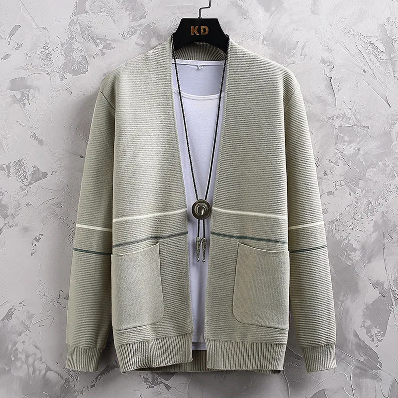 

2022 Spring and Autumn High Quality Knitted Cardigan Men's Korean Casual Sweater Cardigan Fashion Loose V-neck Sweater Jacket