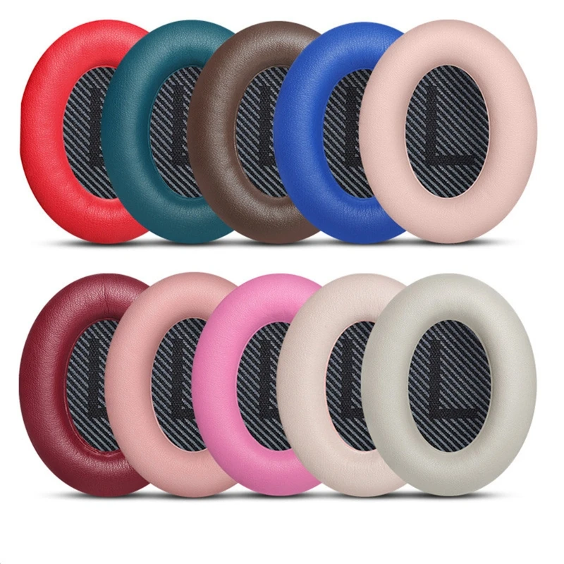 

1 Pair Earpads Earphone Cushion Ear Pads Cover Earmuff Protein Leather Ear Muffs Ear Accessories for QC45 / QC35 Headphone