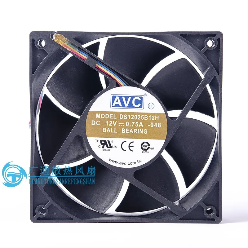 

AVC DS12025B12H 048 DC 12V 0.75A 120x120x25mm 4-Wire Server Cooling Fan