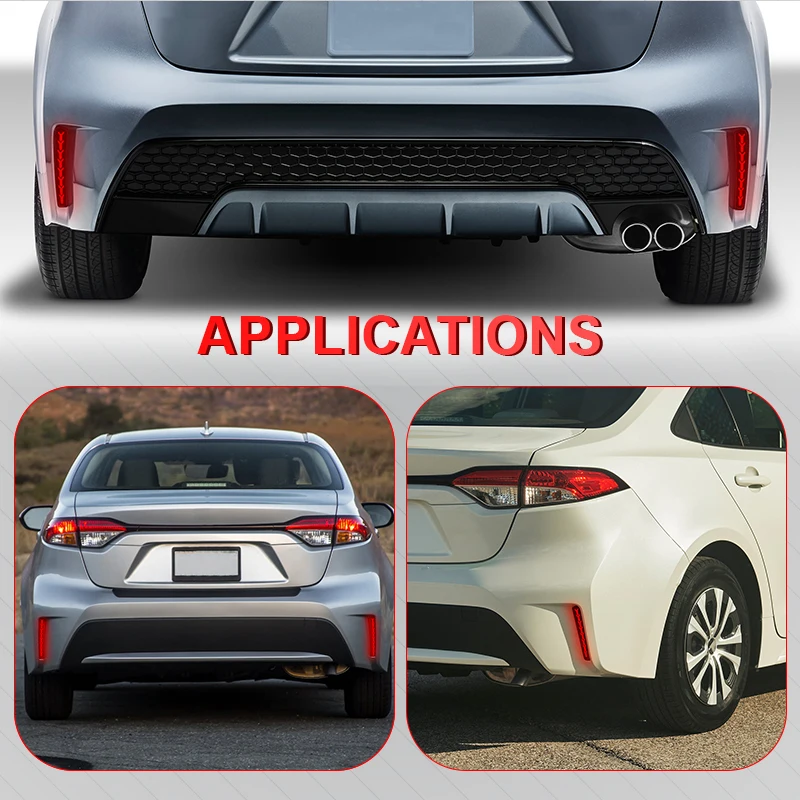 Для Toyota Corolla Sedan US Version 2020 2021 Светодиодный отражатель заднего бампера задний