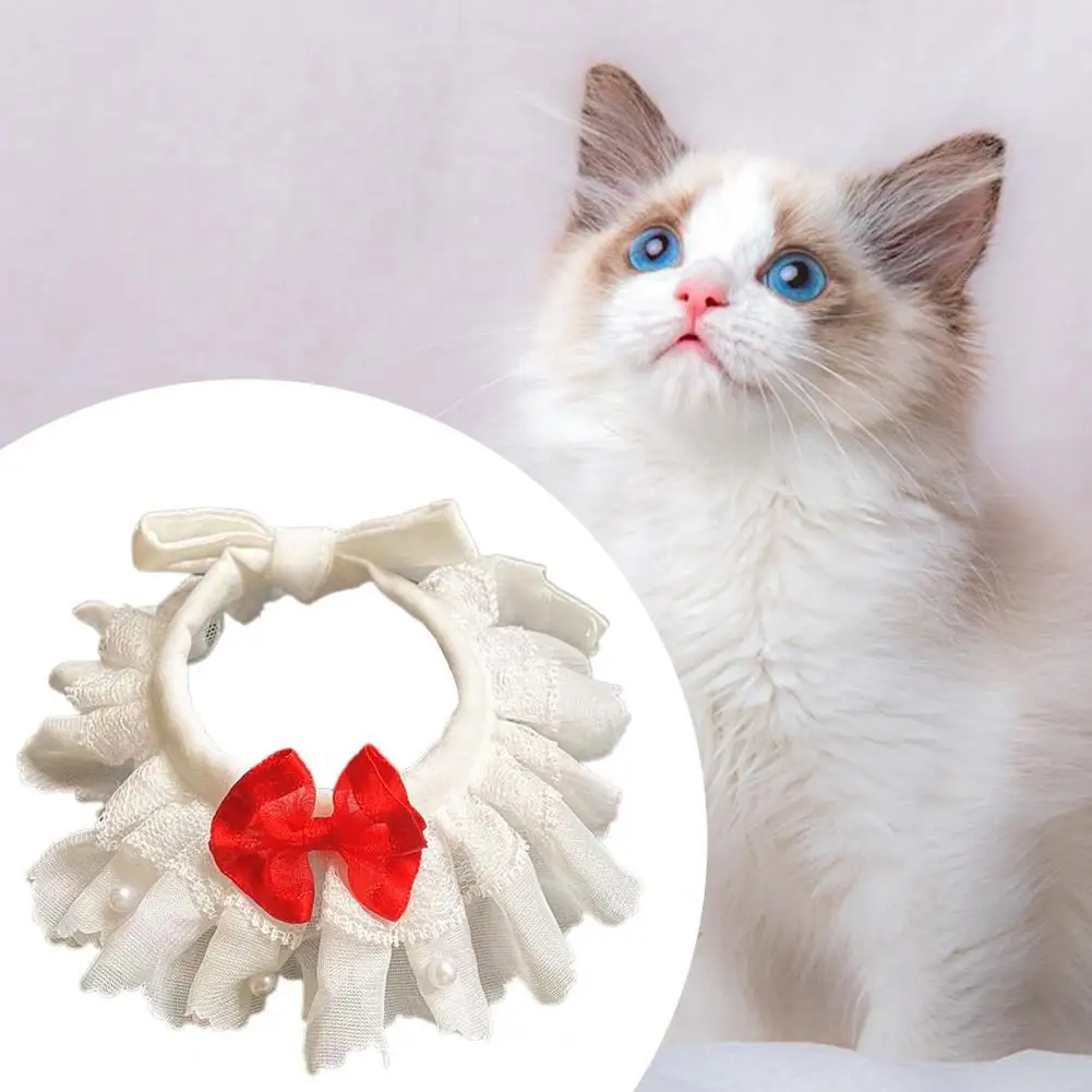 

Кружевной слюнявчик, Воздухопроницаемый ошейник для собак, прекрасное качество изготовления, праздничный декоративный ошейник для котят и...