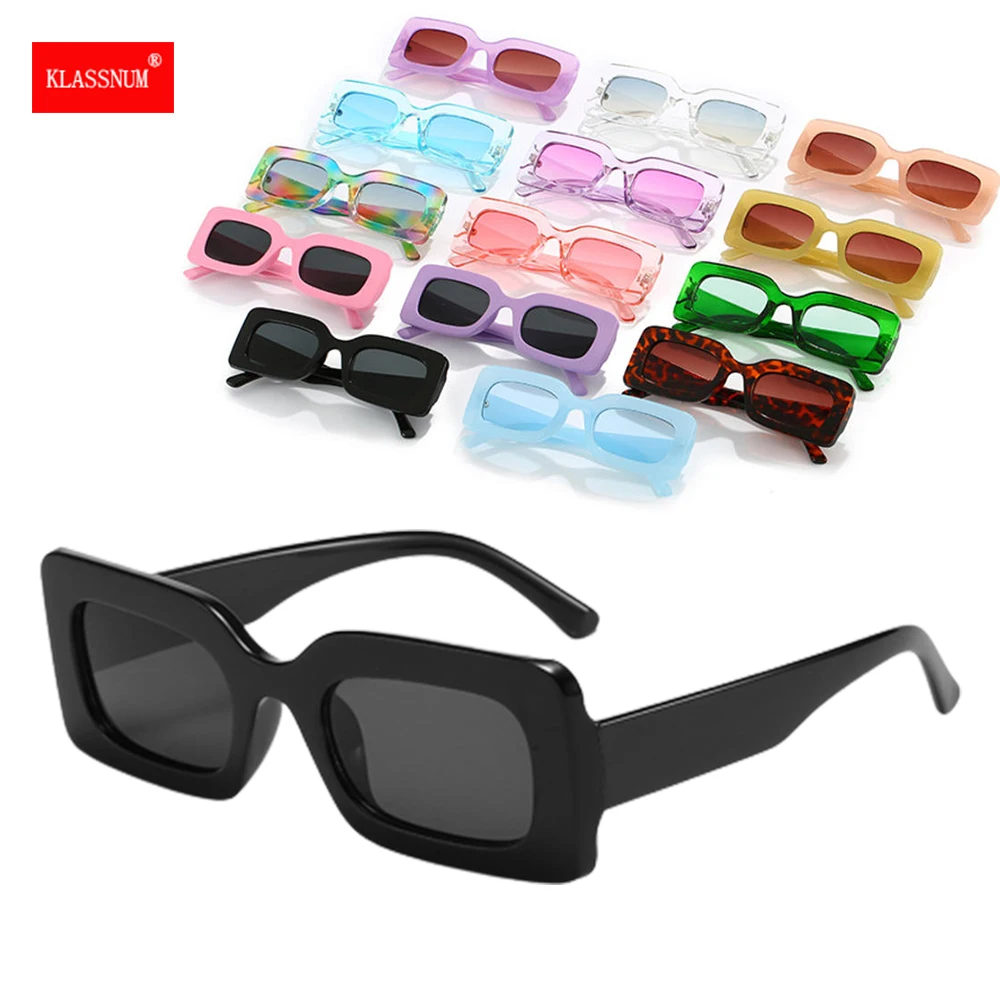 

Очки солнцезащитные женские квадратные в стиле ретро, небольшие солнечные очки желеобразных цветов, модные брендовые дизайнерские винтажные, 2023
