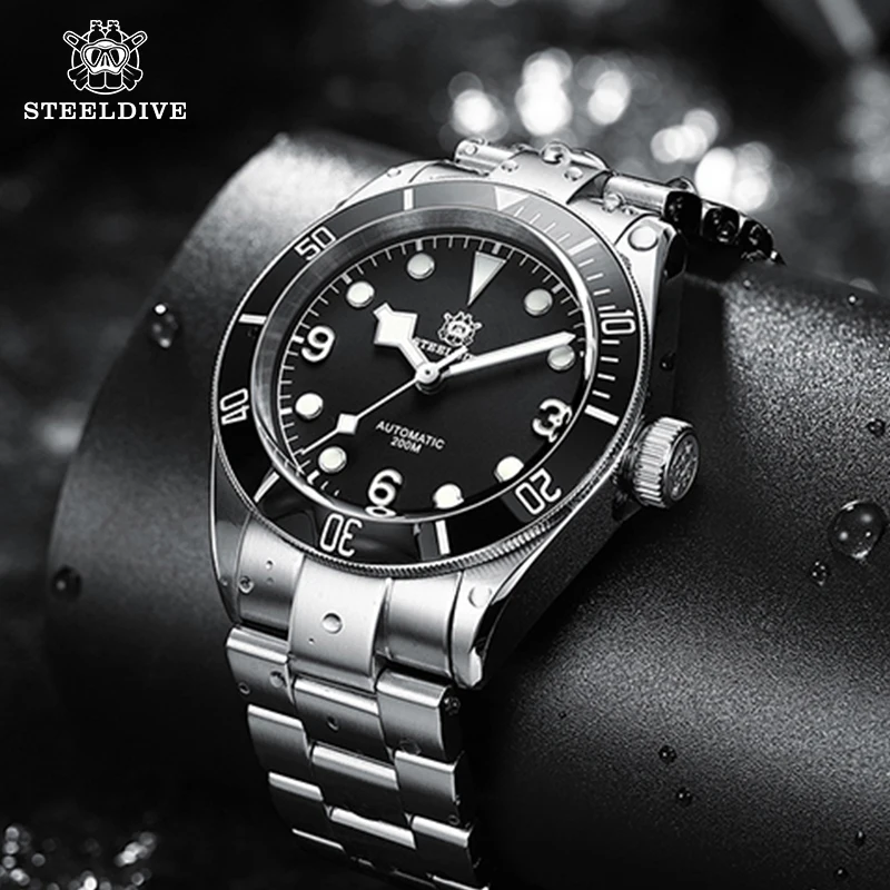 

STEELDIVE Official Diver Watch SD1958 Luxury Automatic Mechanical Watch For Men NH35 Movement Ceramic Bezel 200M BGW-9 Luminous