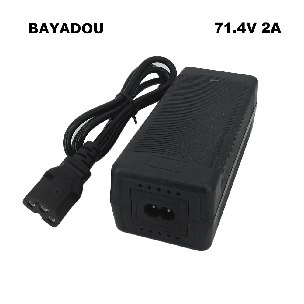 

17S 71.4V Lithium Charger 61.2V 62.9V 2A Ebike Scooter Motorcycle Electric Bike Bicycle Battery Chargers 3PIN Plug