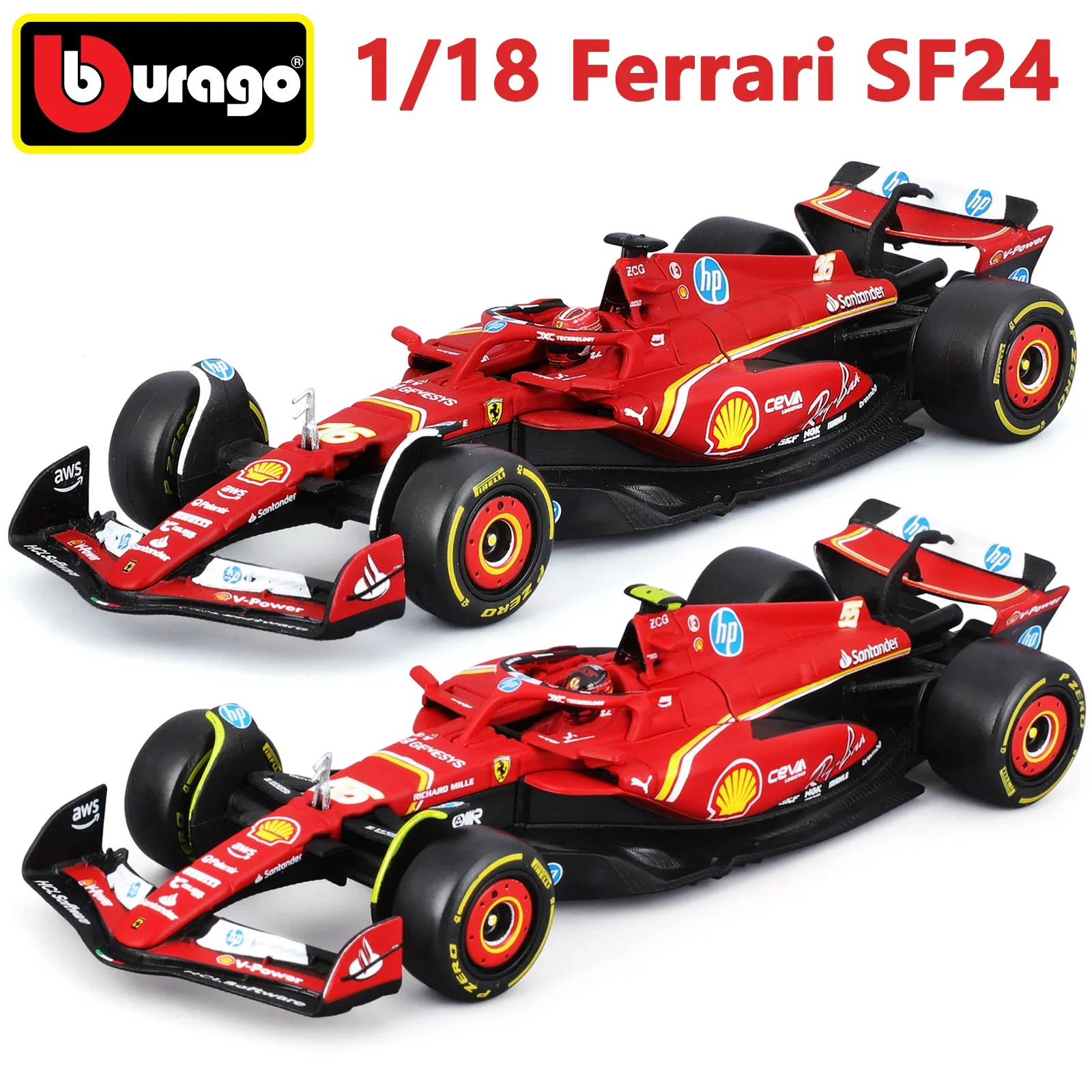 Игрушечный автомобиль из сплава Bburago 1:18 SF24 F1