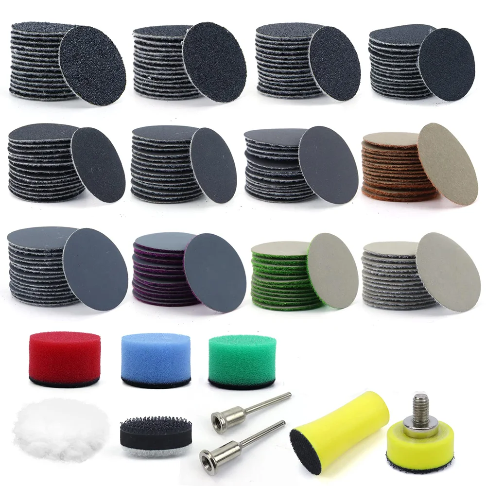 

1-дюймовая влажная и сухая наждачная бумага, 189 шт. шлифовальные диски с крючками и петлями, зернистость от 60 до 10000 для полировки, дрели, шлифовальной машины для автомобиля