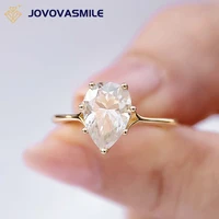 jovovasmile 925 silver moissanite jewelry ring 2carat 710mm pear cut diamond moissanite engagement wedding for women