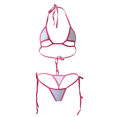 bikini Sexy Solid color Edge Sling Hollow Lotion Thong Japanese girl Beach swimwear women swimsuit biquini bikinis monokini