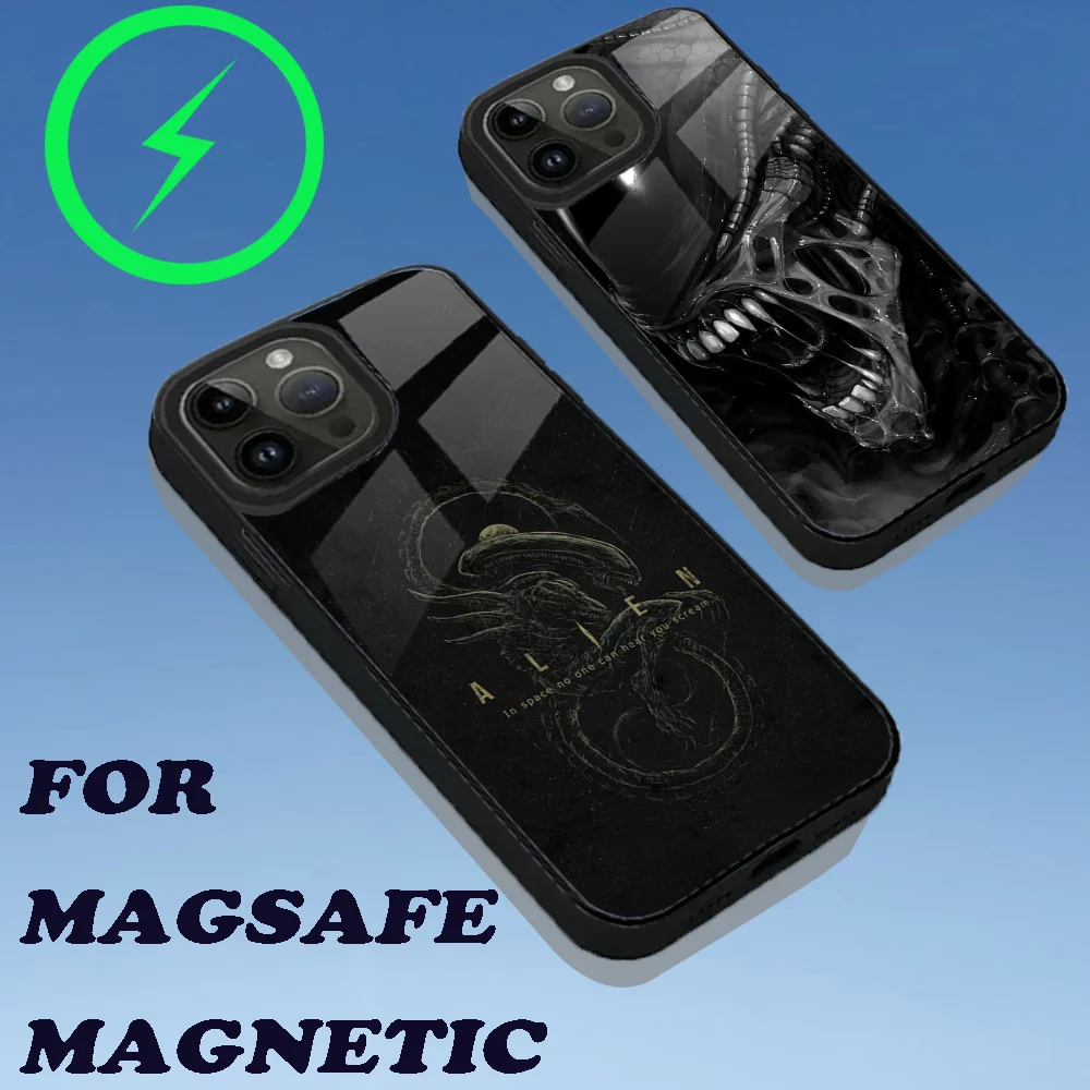 Чехол для телефона Movie A-Alien X-Xenomorph iPhone 16 15 14 13 12 11 Plus Pro Max Mini Magsafe с магнитной