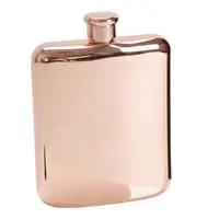 7oz Gold Hip Flask Square Stainless Steel Wine Whisky Rum Flagon Travel Portable Pocket Alcohol Bottles Food Grade Container