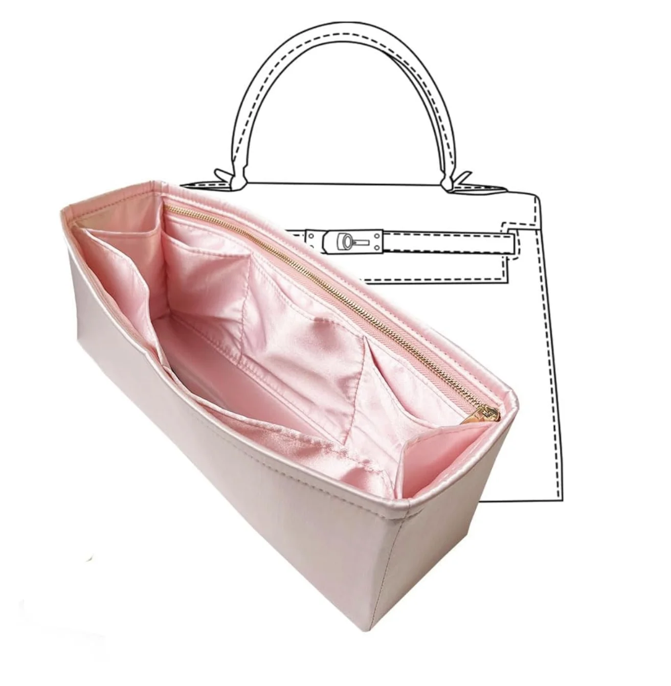 Органайзер для сумок и кошельков шелк роскошная сумка-тоут в сумке подходит K./elly