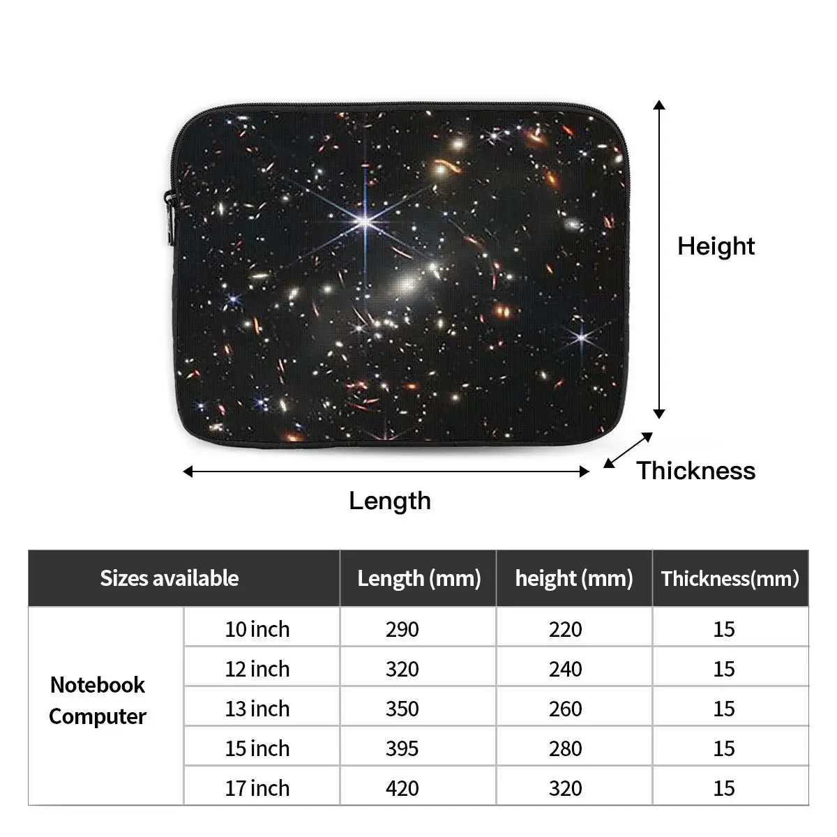 Джеймс Уэбба Космический телескоп Earliest Galaxies Глубокое поле Ноутбук Сумка Чехол 10
