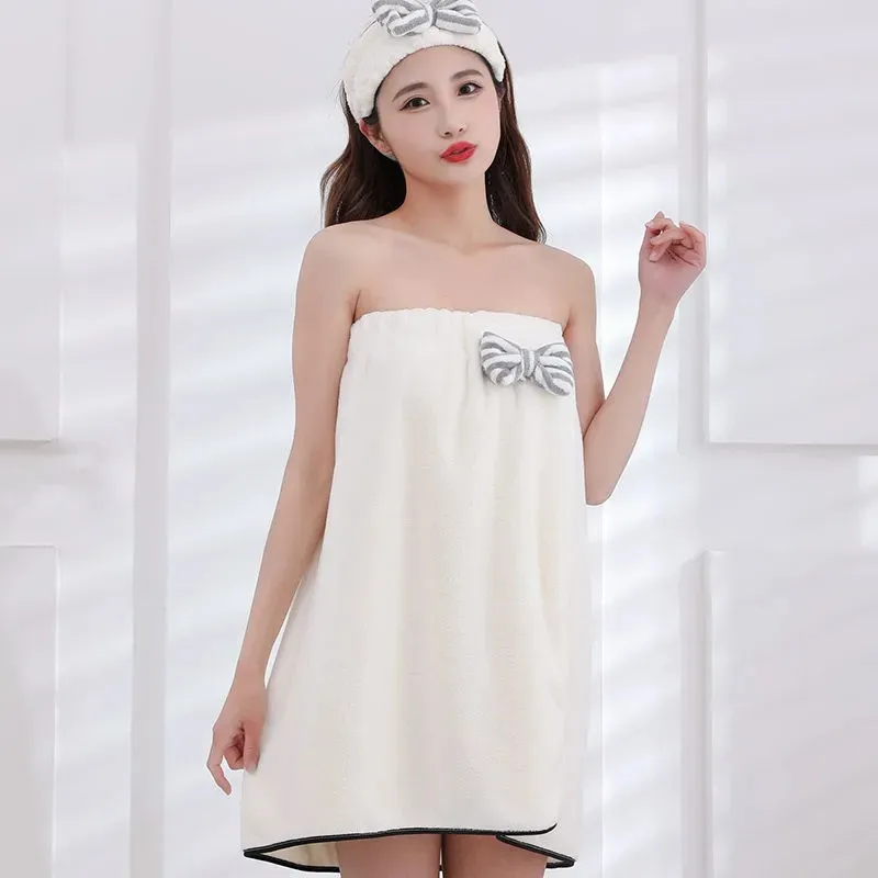 

Банное полотенце для взрослых, женское банное полотенце для ванной и душа, носимый банный халат из микрофибры, впитывающий, быстросохнущий, ...