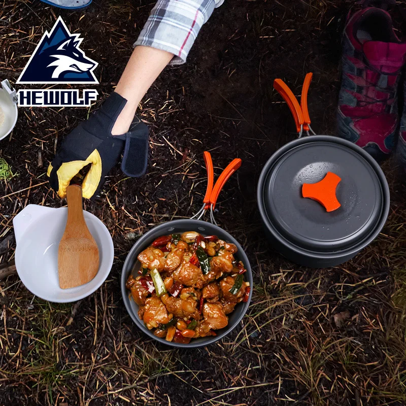 

Hewolf Outdoor picnic cooker 1 2 people camping folding portable tableware