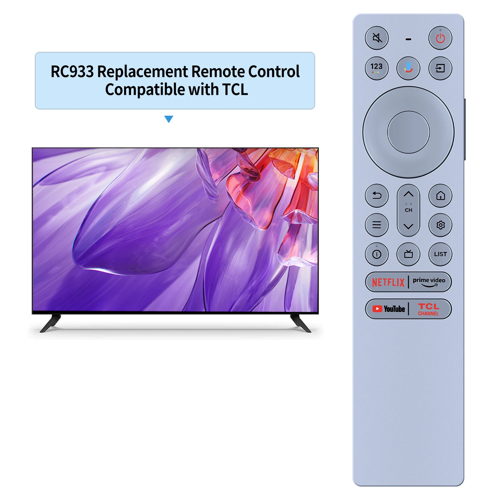 Пульт дистанционного управления RC933 FUB1 для TCL Q10B 845X2 Smart TV с голосовым управлением