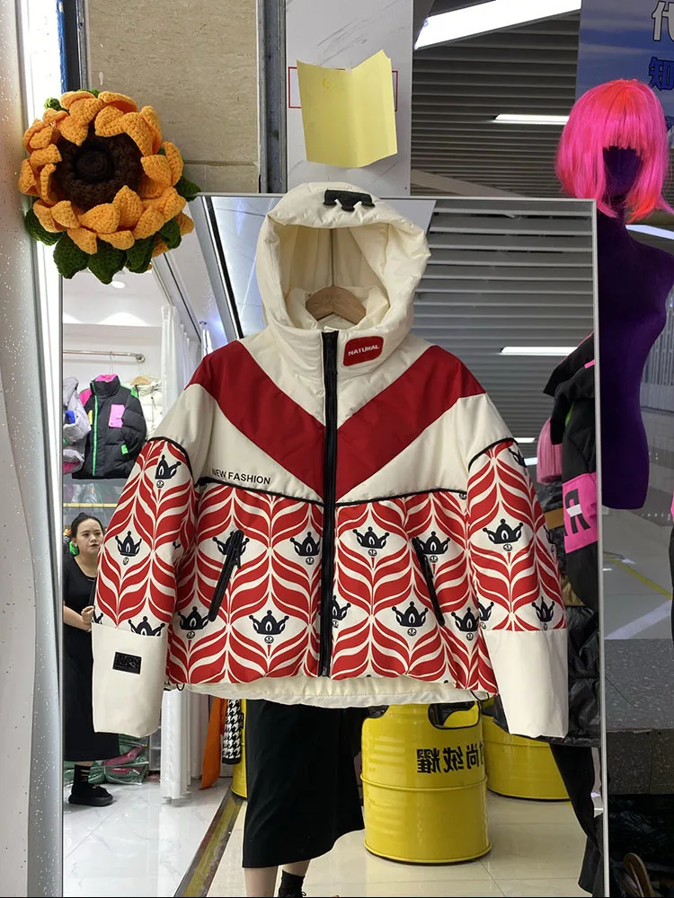 Женский пуховик короткие повседневные пальто зимнее теплое утолщенная модная