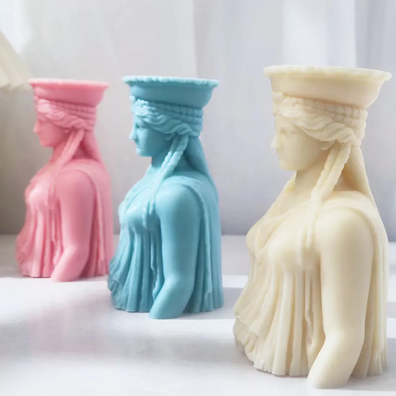 Греческая женская скульптура бюста Свеча для портретов силиконовая форма