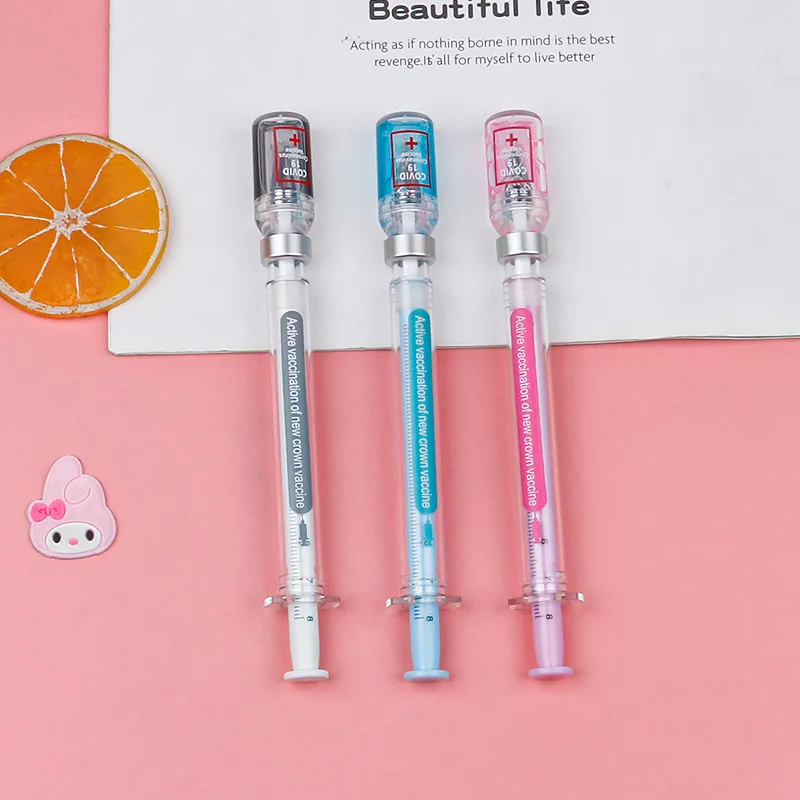 

20-50 pieces/set of syringe Kawaii cartoon 0.5mm neutral pen set Student signature creative stationery Office stationery gift