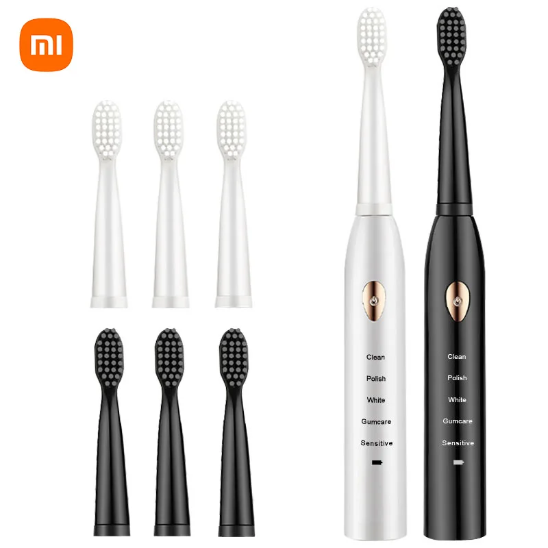 

New Xiaomi Sonic Electric Toothbrushes IPX7 Waterproof Soft Bristles ABS Electric Toothbrush With 3 Replaceable Brush Heads