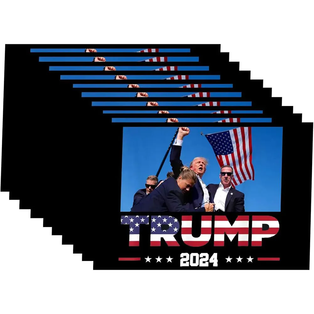 10 шт. наклейка Trump Fight 2024 Survived Shot виниловая Assassination для автомобиля грузовика