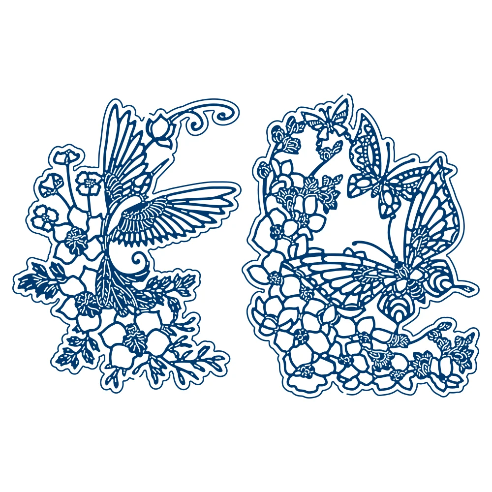 

Exquisite Butterfly Flowers Cutting Dies 2023 New Scrapbook Diary Decoration Embossing Template DIY Greeting Card Handmade